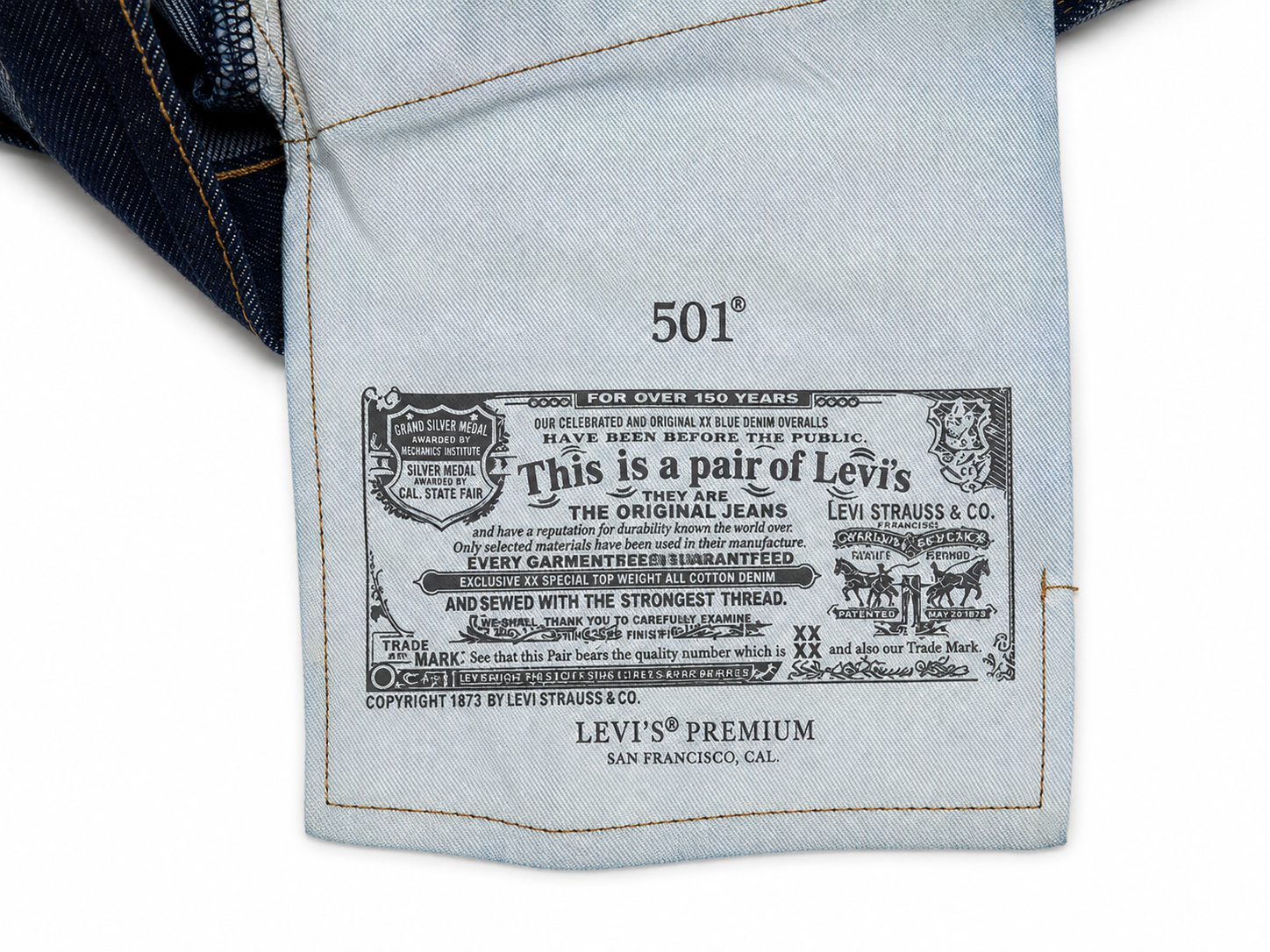 Levi's 501 Premium Dark Indigo Denim  Button Fly Straight leg
