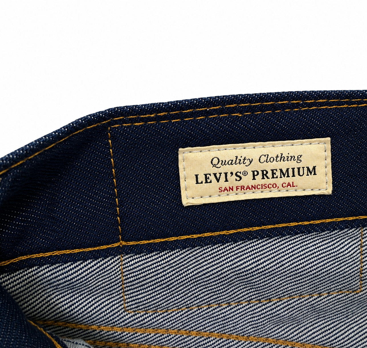 Levi's 501 Premium Dark Indigo Denim  Button Fly Straight leg