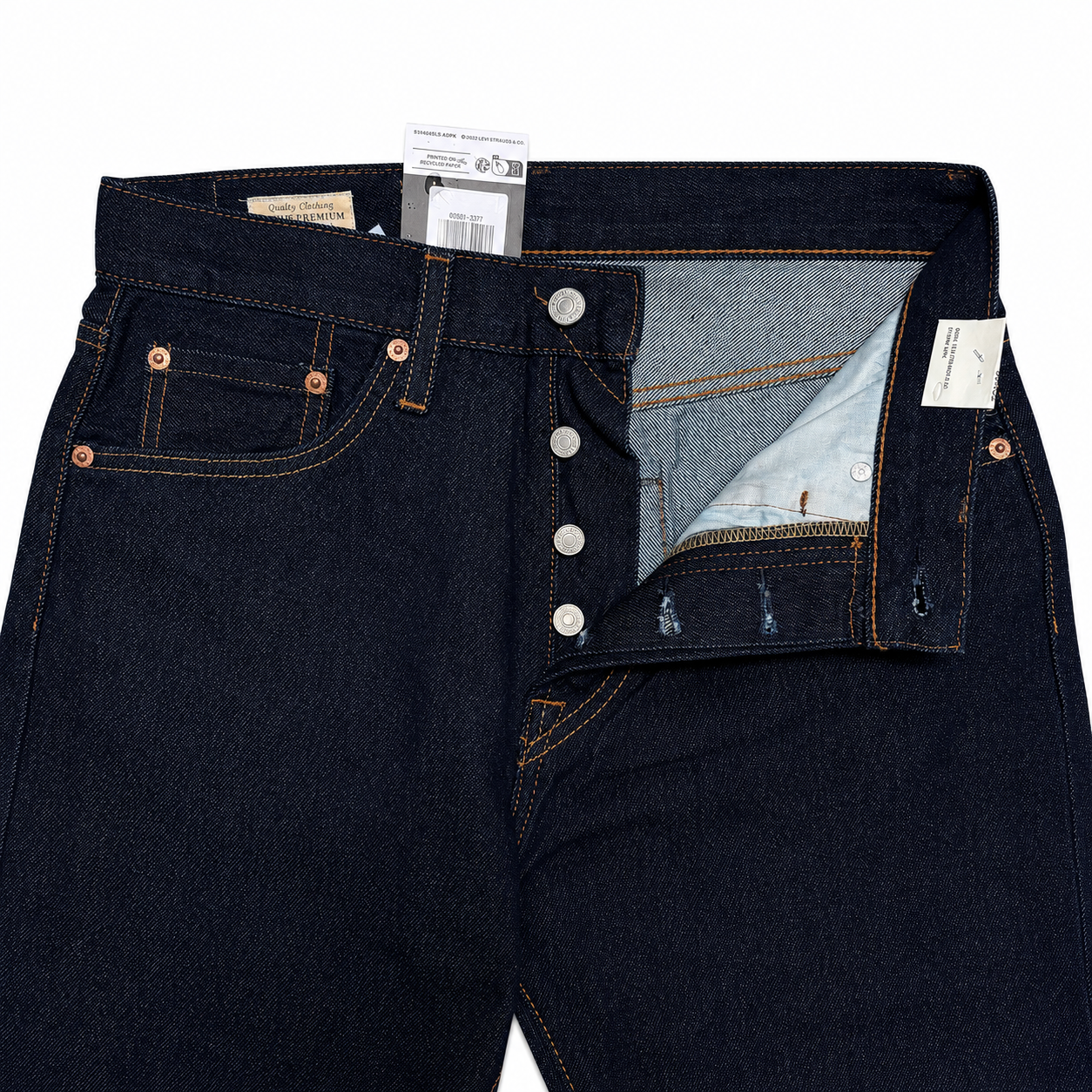 Levi’s 501 Selvedge Denim Jeans – Dark Indigo Blue – Straight Fit