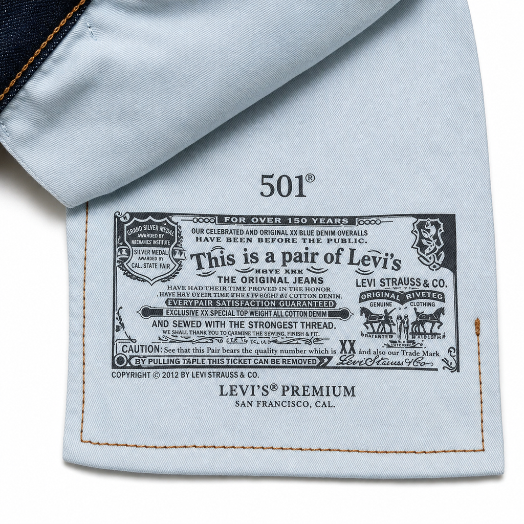 Levi’s 501 Selvedge Denim Jeans – Dark Indigo Blue – Straight Fit