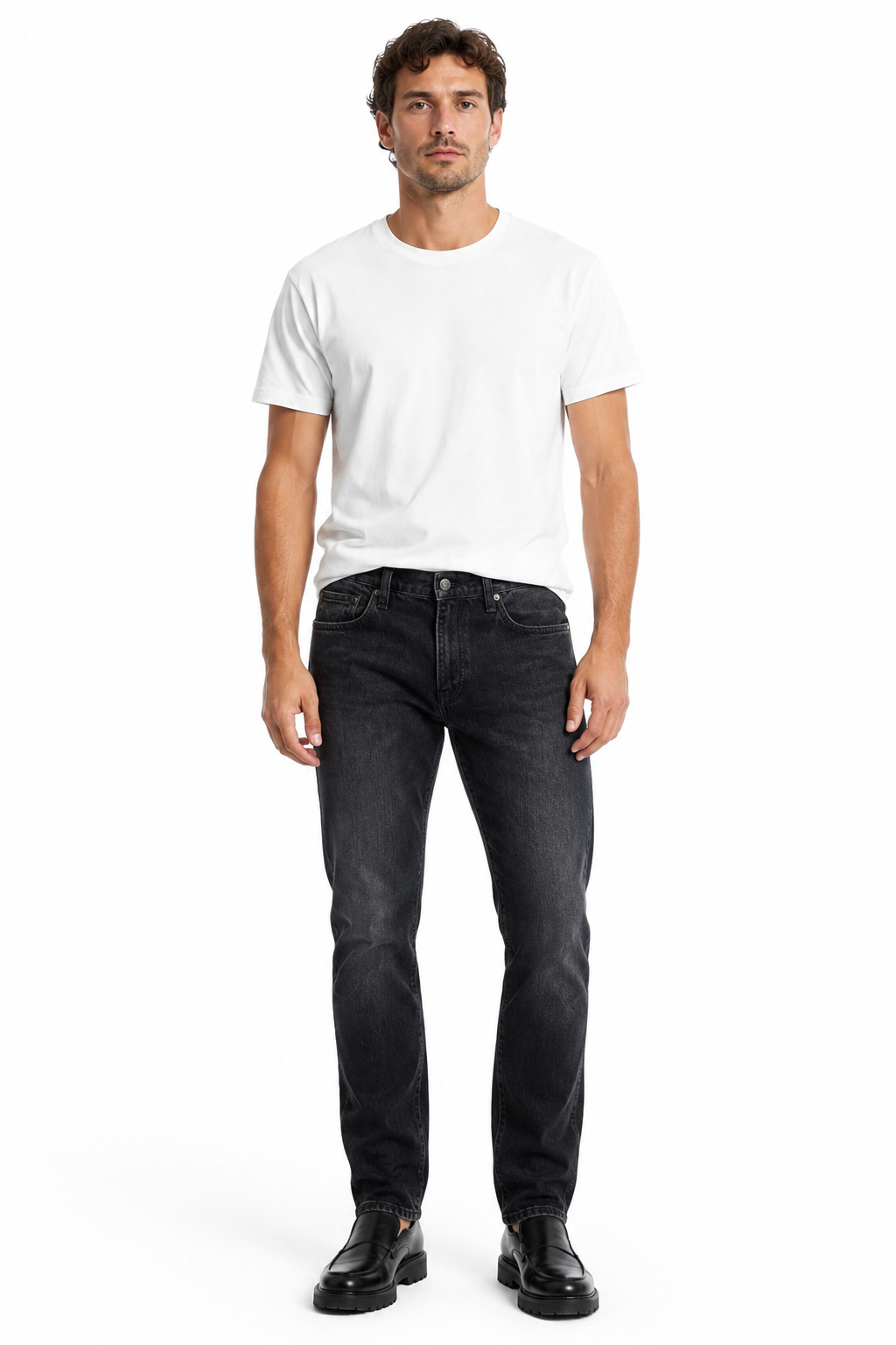 Levi’s 511™ Slim Fit Jeans Men’s Washed Black Stretch Denim with  Whiskering Effect