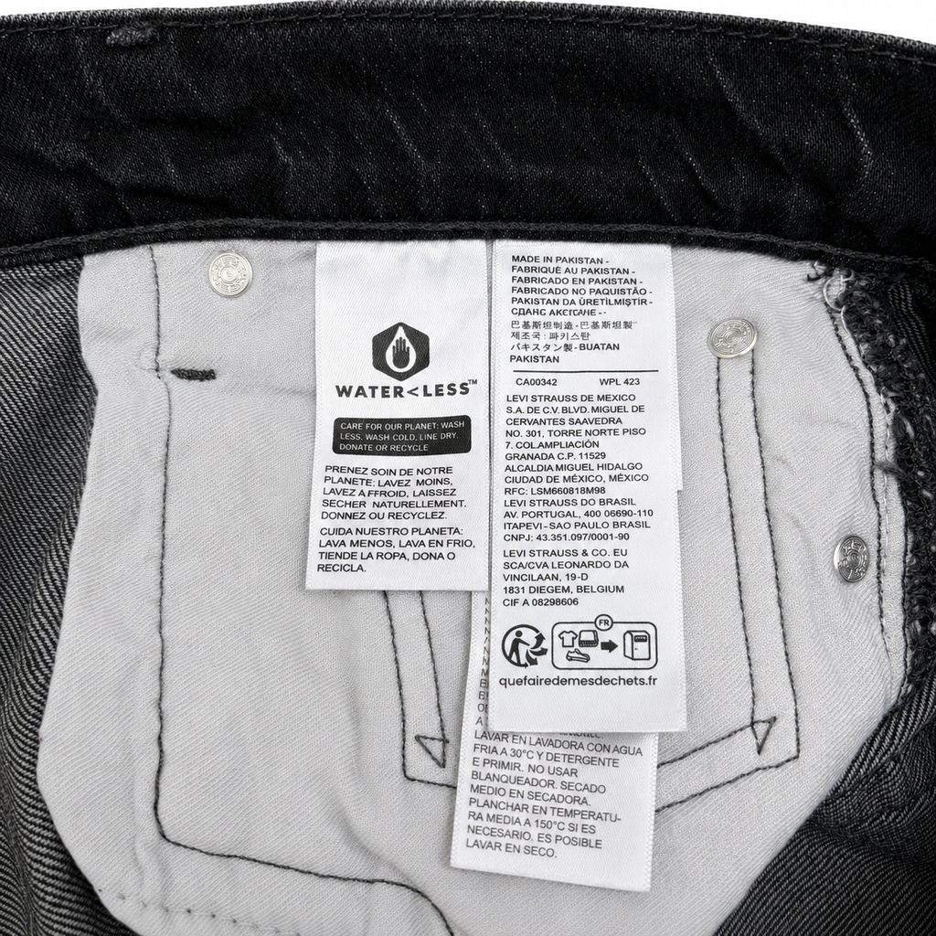 Levi’s 511™ Slim Fit Jeans Men’s Washed Black Stretch Denim with  Whiskering Effect
