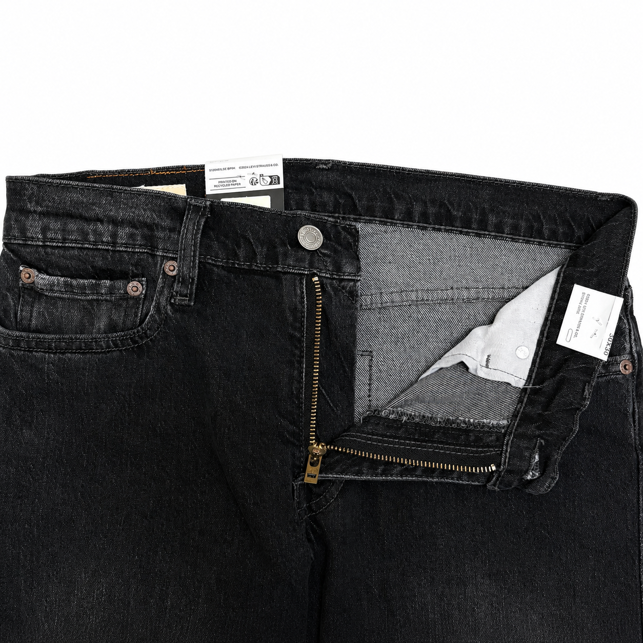 Levi’s 511™ Slim Fit Jeans Men’s Washed Black Stretch Denim with  Whiskering Effect